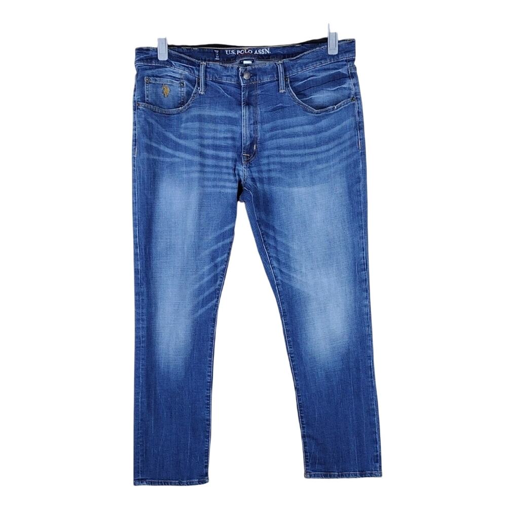 U.S. Polo Assn Relaxed Slim Straight Jeans Men’s 38x30 Blue Wash Stretch Denim